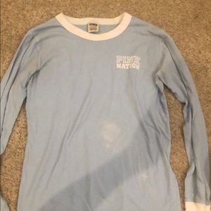 vs pink light blue long sleeve